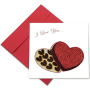 Quilling Card 3D Love Chocolate Heart Unique Dedicated Paper Handmade Art - Design Greeting Card for Christmas Birthday