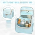 thumbnail image 2 of Large Toiletry Bag Hanging Makeup Bag Travel Makeup Organizer Waterproof Make Up Bag for Women Blue, 2 of 7