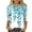 Sky Blue 3/4 Sleeve Tshirts, variant on Htigea Trendy Printed Tshirts for Women Crewneck 3/4 Sleeve Tops Basic Pullover Tee Cozy Daily Vacation T Shirts Blue,3XL