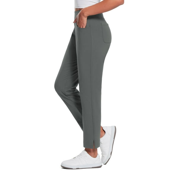 Pantalones BALEAF con forro polar impermeables para mujer, color gris M