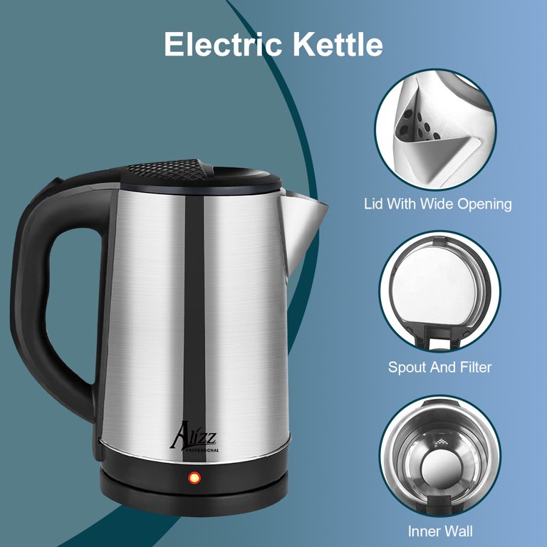 Electric Kettle Water Boiler for Tea Coffee Stainless Steel 1.8L Large  Cordless Tea Kettle Hot Water Pot BPA Free with Auto Shut-Off Boil-Dry  Protection LED Light 2000W - Walmart.com