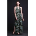 thumbnail image 2 of Bimba Floral Women Printed Crew Neck Side Slits Halter Dress Long Evening Gown-XX-Large, 2 of 6
