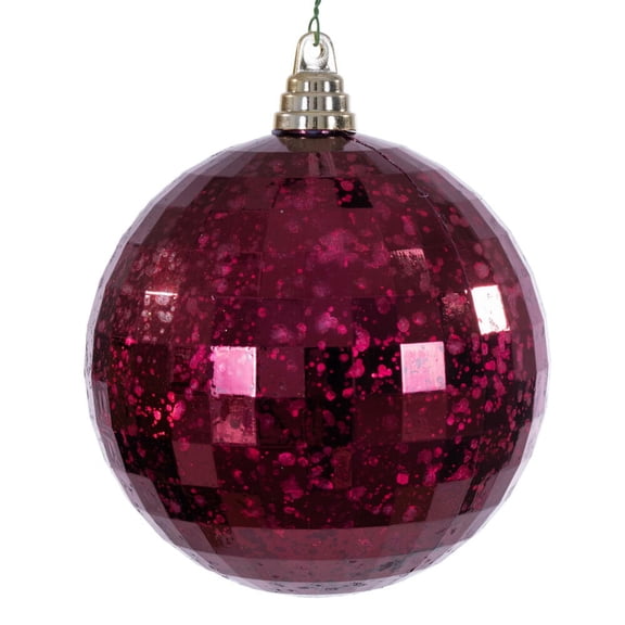 6" Burgundy Mirror Mercury Orn 2/Bag