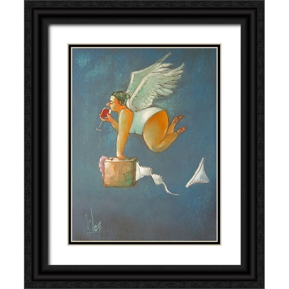 West, Ronald 19x24 Black Ornate Wood Framed with Double Matting Museum Art Print Titled - On Holiday