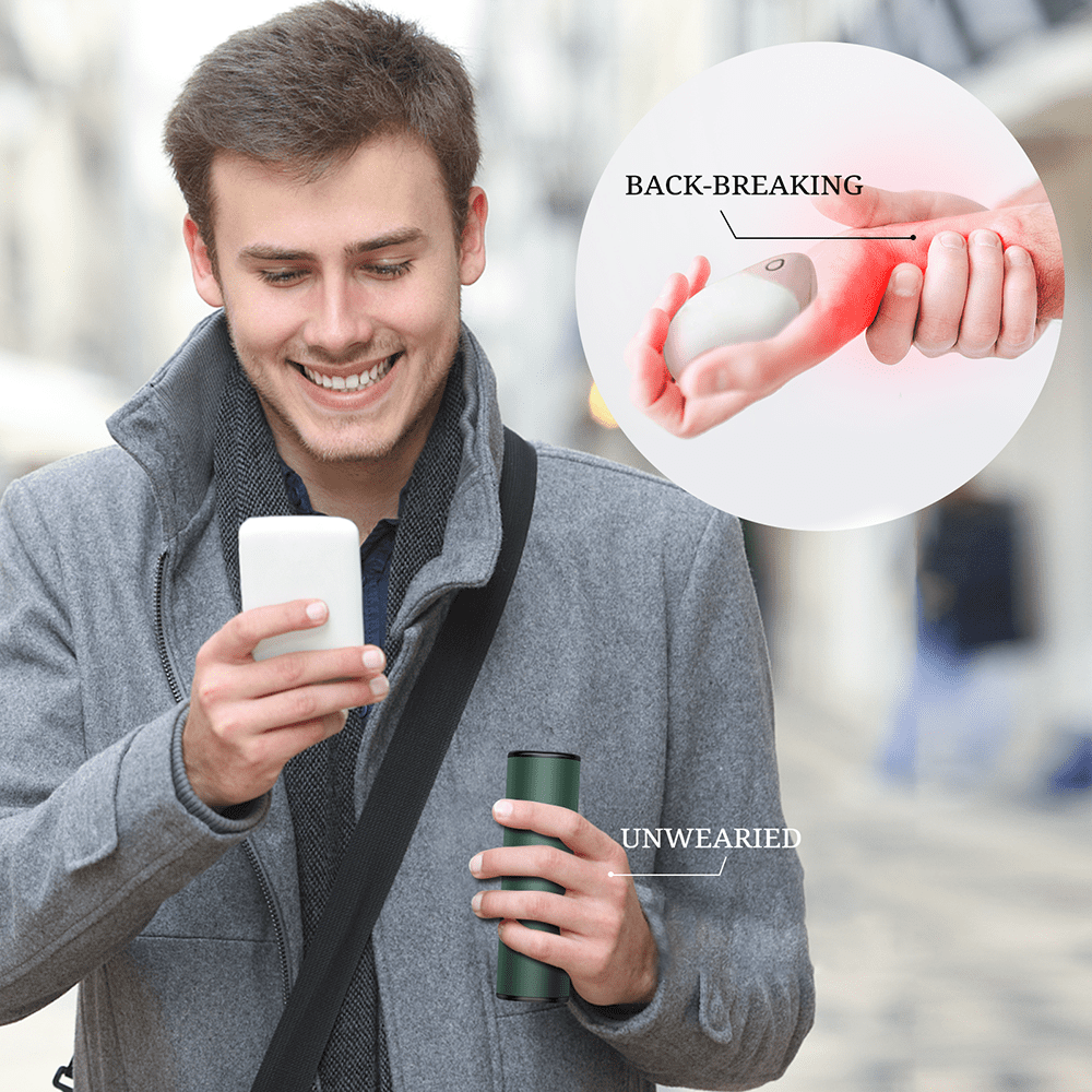 SkyGenius Rechargeable Hand Warmer 5000mAh Electric Hand Heater Power Bank, Green