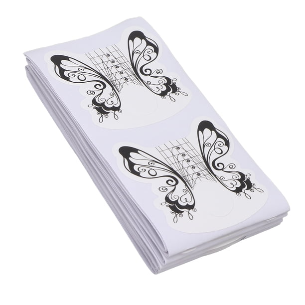 100 piezas de formas de uñas en forma de herradura, mariposa, forma de uña cuadrada, pegatina guía para uñas acrílicas, uñas de Gel