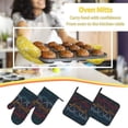 thumbnail image 5 of Daiia Cartoon Sharks Pattern Oven Mitts and Pot Holders 4 pcs Set,High Heat Resistant 500 Degree Extra Thicken Long Kitchen Cotton Oven Glove, 5 of 6