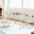 thumbnail image 4 of Folding Card Table and Chair Set of 3, Upholstered Foldable Table and Chair Set, Portable Metal Frame Children's Activity Table and Chairs Set for Eating, Reading, Playing, Beige, 4 of 8