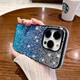 thumbnail image 3 of Luxury Bling Glitter Diamond Gradient Rhinestones Phone Case For iPhone 15 14 Pro Max 13 12 11 X XR XS 7 8 Plus Shockproof Cover ZR, 3 of 7