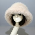 thumbnail image 3 of D-GROEE Bucket Hat Women's Oversized Fluffy Wide Brim Hat Girls' Plush Winter Hat Fisherman Hat Warm Windproof Cap, 3 of 5