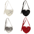 thumbnail image 1 of Bolso Hobo Pequeño Con Remaches Corazón para Mujer Bolso Cuero PU Color Sólido para Citas para Niñas (Beige), 1 of 9