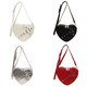 thumbnail image 1 of Bolso Hobo Pequeño Con Remaches Corazón para Mujer Cuero PU Color Sólido Citas Niñas (Beige), 1 of 9