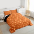 thumbnail image 3 of Feelyou Adult Boho Damask Full Size Comforter Sets, Orange Cat Kitten Bedding Sets, 3pcs, 3 of 8