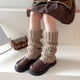 thumbnail image 5 of Calcetines de punto de otoño e invierno Lolita bonitos para niños, estilo coreano JK, calcetines cálidos de lana con reborde hasta la mitad de la pantorrilla para niñas, 5 of 6