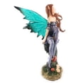thumbnail image 2 of Ain’t It Nice Fairy Figurine Purple with Clear Wings and Patterned Socks Enjoying Nature Surrounded by Flowers Collectible Fairy Statue Fantasy Décor Sculpture, 6(L) X 2.75(W) X 8(H) Inches, 2 of 5