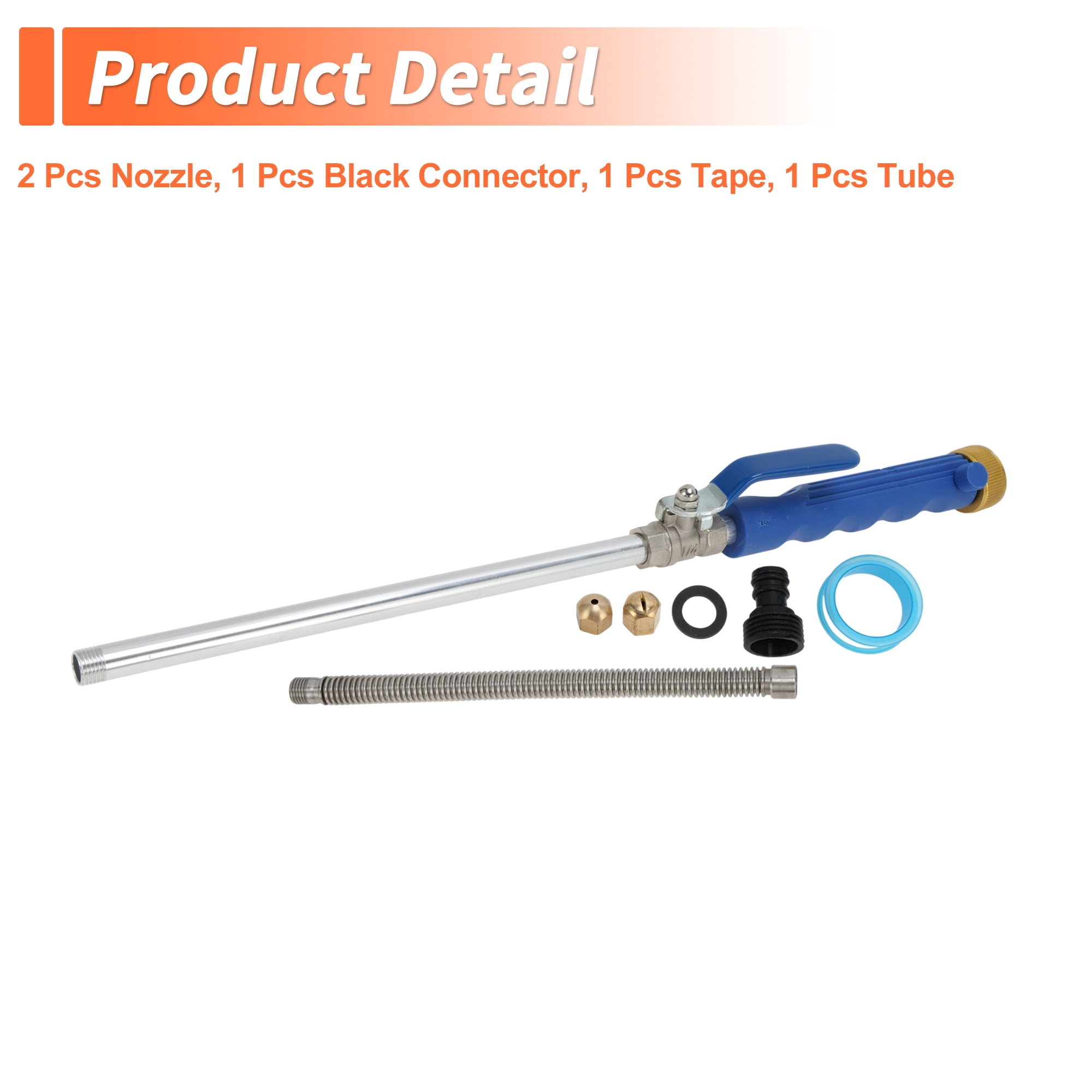 Unique Bargains Heavy Duty Water Hose Nozzle High Pressure Car Garden Hose Nozzle Adjustable Hand Sprayer for Gardening Vehicles Outdoor Washer Pet Showering Aluminum Alloy Copper TPR Blue 1 Pc