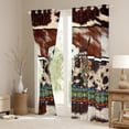 thumbnail image 3 of Erosebridal Longhorn Skull Blackout Curtains Southwestern Western Curtains & Drapes 2 Panels 42"Wx63"L,Tribal Geometry Aztec Curtains Bull Cattle Cow Print Cowhide Exotic Western Room Decor, 3 of 6
