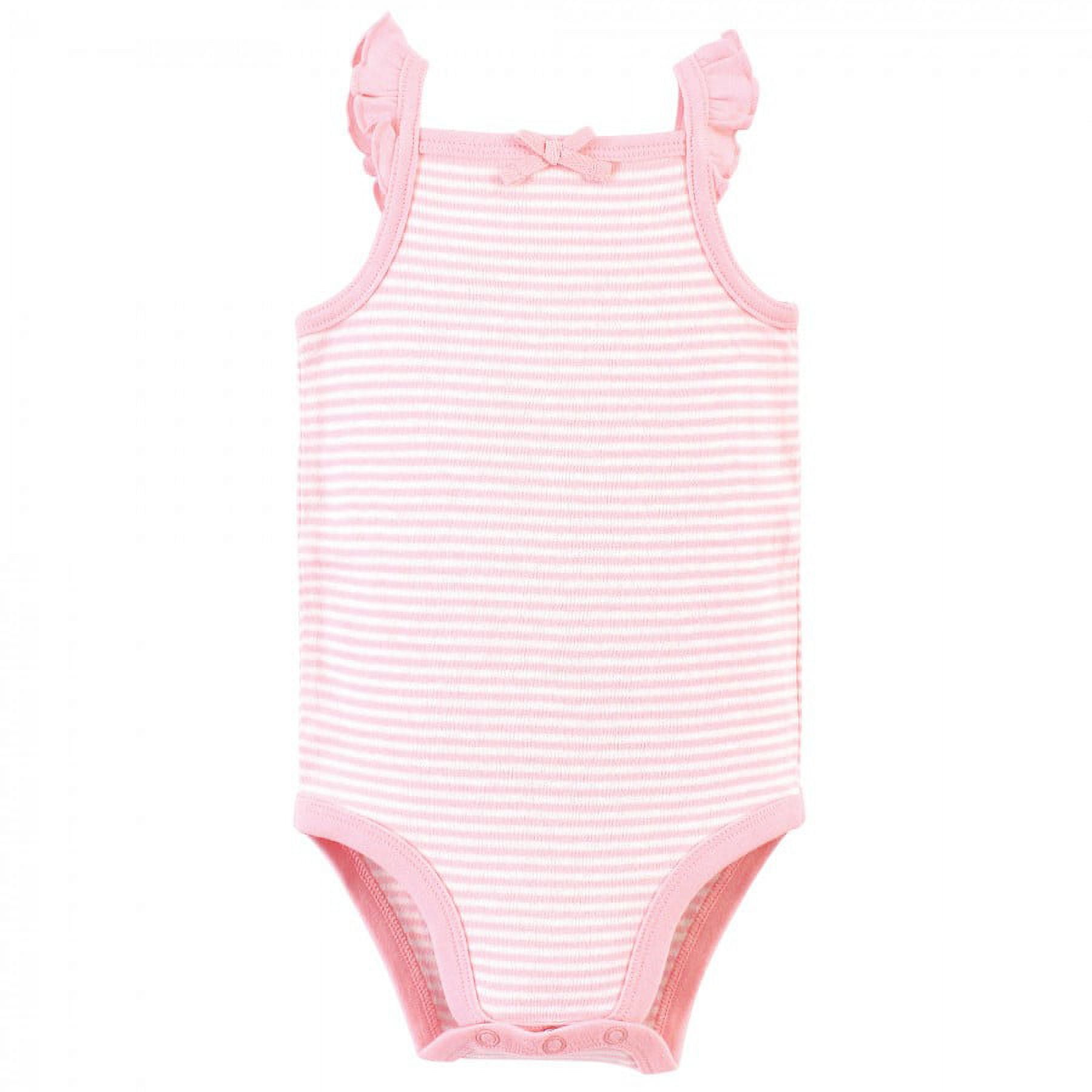 Touched by Nature Baby Girl Organic Cotton Bodysuits 5pk, Strawberries, 9-12 Months