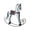 🍒 White_New#3951, variant on Nordic Wooden Rocking Horse Table Decor Ornament – Nostalgic Retro Style Pine Horse Craft, White Gray, 9.45 x 9.06 x 1.97 in, Stable Base, Home Decoration