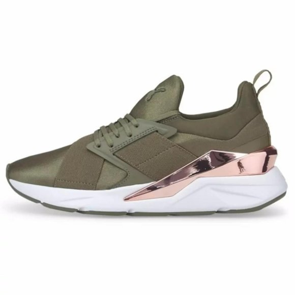 Tenis Puma Muse X5 Metal para Mujer 383954-03 verde 23