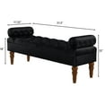 thumbnail image 4 of Dtwnek Velvet Long Bed Bench with Wood Legs, Upholstered Entryway Bench for Living Room, Bedroom, Office, Black, 4 of 6