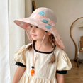 thumbnail image 2 of Oiyii Newborn Girl's Upf‑Protective Sun Hats Ocean Animal Printed Beach Excursion Bucket Hats Kids Headwear, Orange, 2 of 4