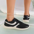 thumbnail image 5 of IEMIEMIEM Women's Sneakers Striped Faux Leather Retro Low Top Breathable Mesh Lace Up Comfort Flat Casual Walking Trainers 6.5 wide, 5 of 8
