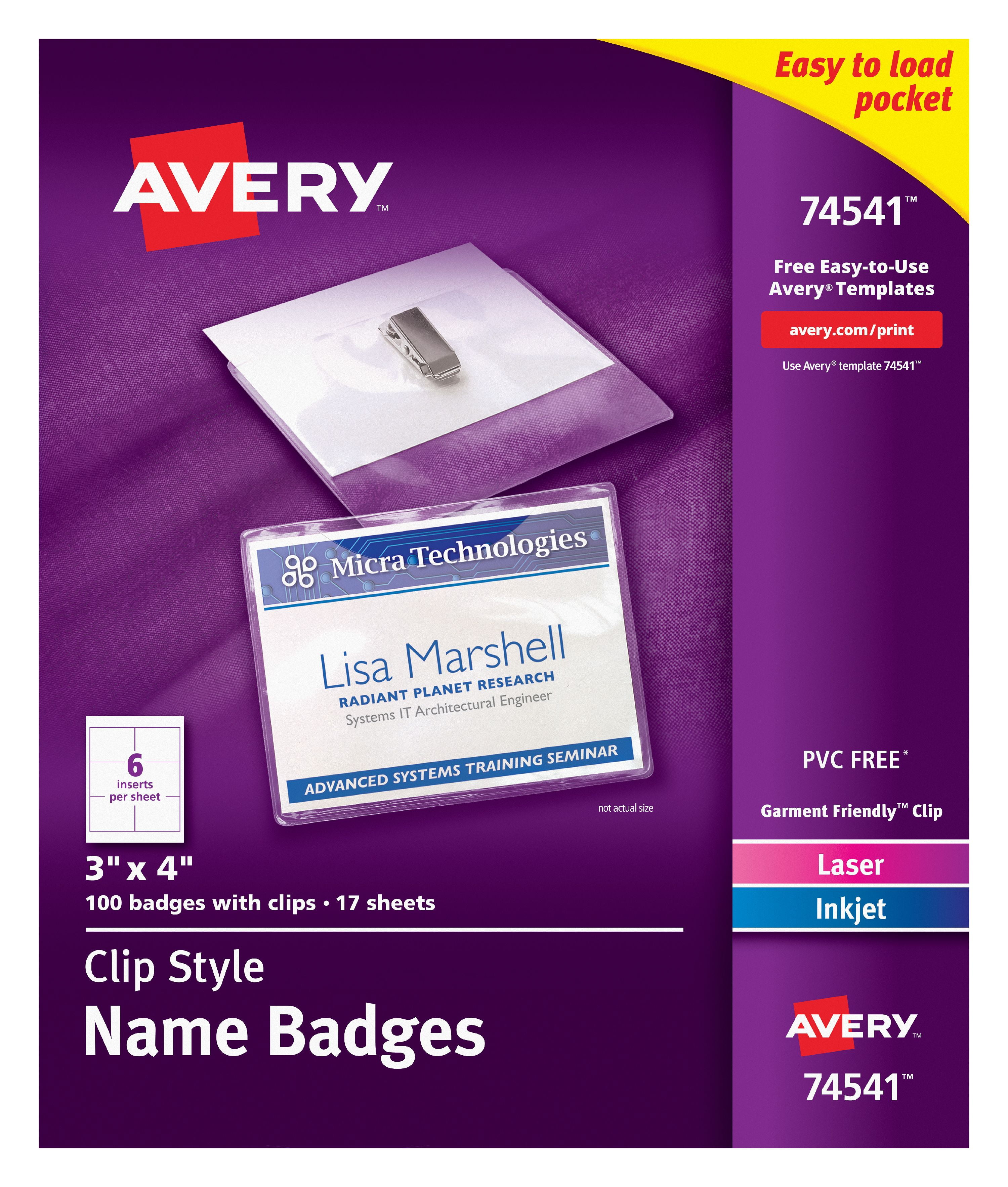 avery-clip-style-name-badges-3-x-4-100-badges-74541-walmart
