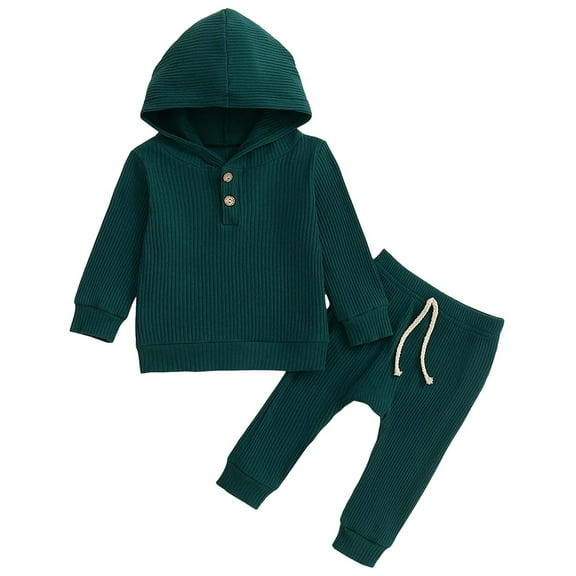 Gerichy Baby Boys Fall Winter Outfits, Baby Boy Outfits Toddler Baby Boy Girl Toddler Kids Babys Girls Boys Spring Winter Solid Warm Thick Long Sleeve Pants Hooded Hoodie Sweatshirt Set Outfits