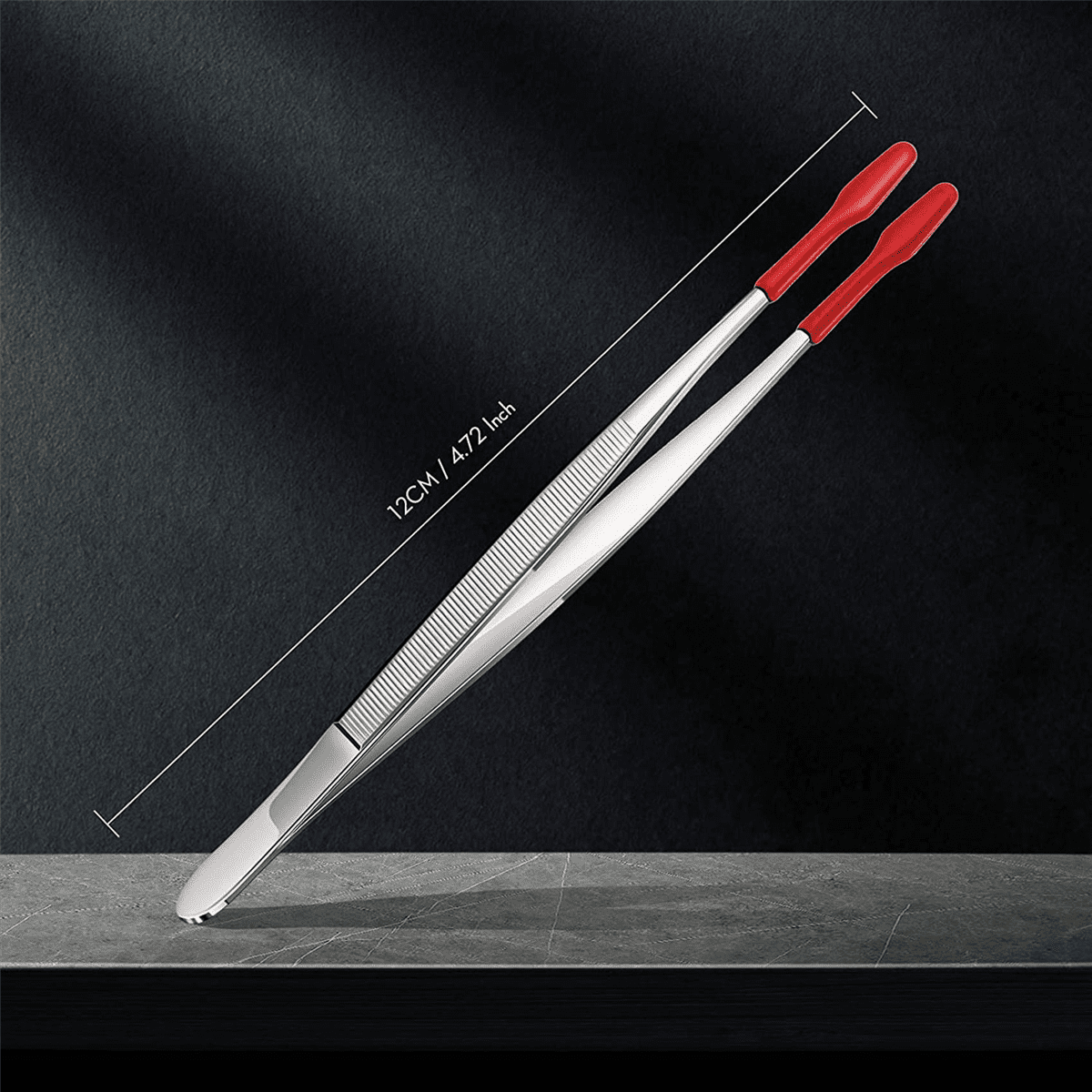 Pinces à épiler Avec Embouts Caoutchouc - Lot De 2 - Noir/rouge - 4,3 Pouces
