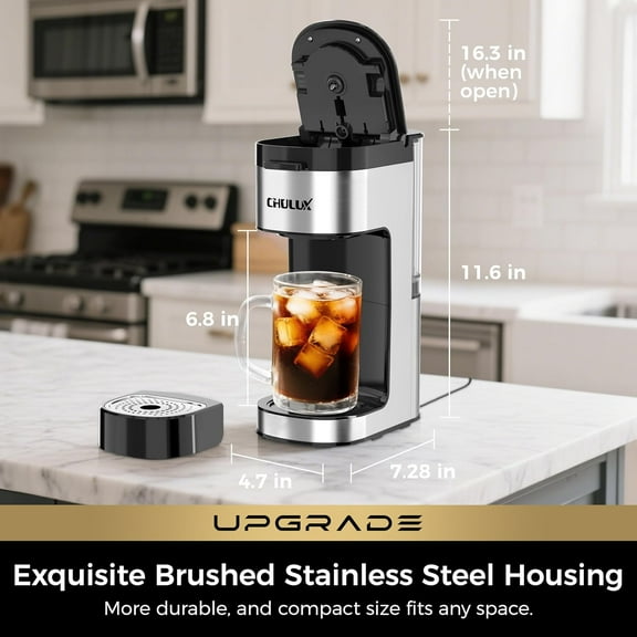 Upgrade Single Serve Coffee Maker Machine for K Cup and Grounds