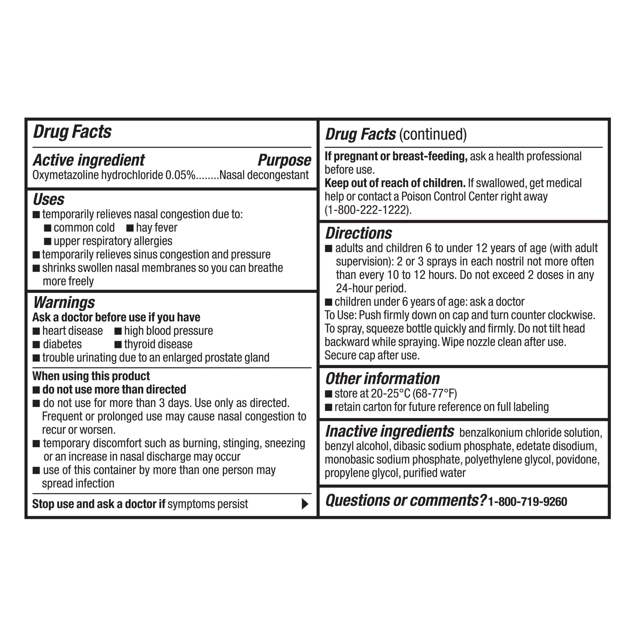 (2 pack) Equate Original 12 Hour Nasal Spray, Max Strength, 1 FL OZ