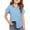 07#Sky Blue, variant on Kids Girls Button Down Blouse Short Sleeve Solid School Uniform Dress Shirt for 3-13 Years Blue 3-4Y