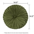 thumbnail image 2 of Set of 2 Pumpkin Pleated Round Throw Pillows,Soft Velvet Cushion for Couch Floor,Olive,14.5", 2 of 5