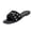 Black, variant on Women's Sparkly Rhinestone Flat Sandals Summer Square Toe Glitter Bling Wedding Shoes Slide Sandals Black 5.5(36)