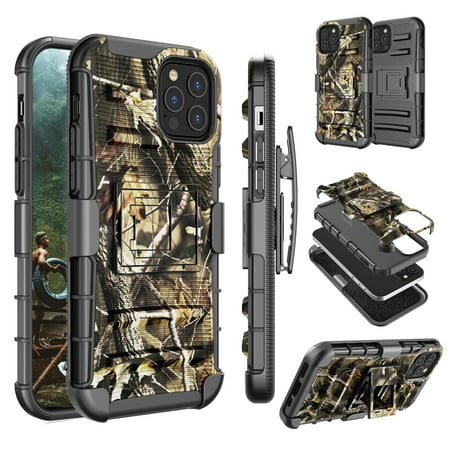 iPhone 12 Case, 6.1" Apple iPhone 12 Holster Clip Cover, Tinysaturn