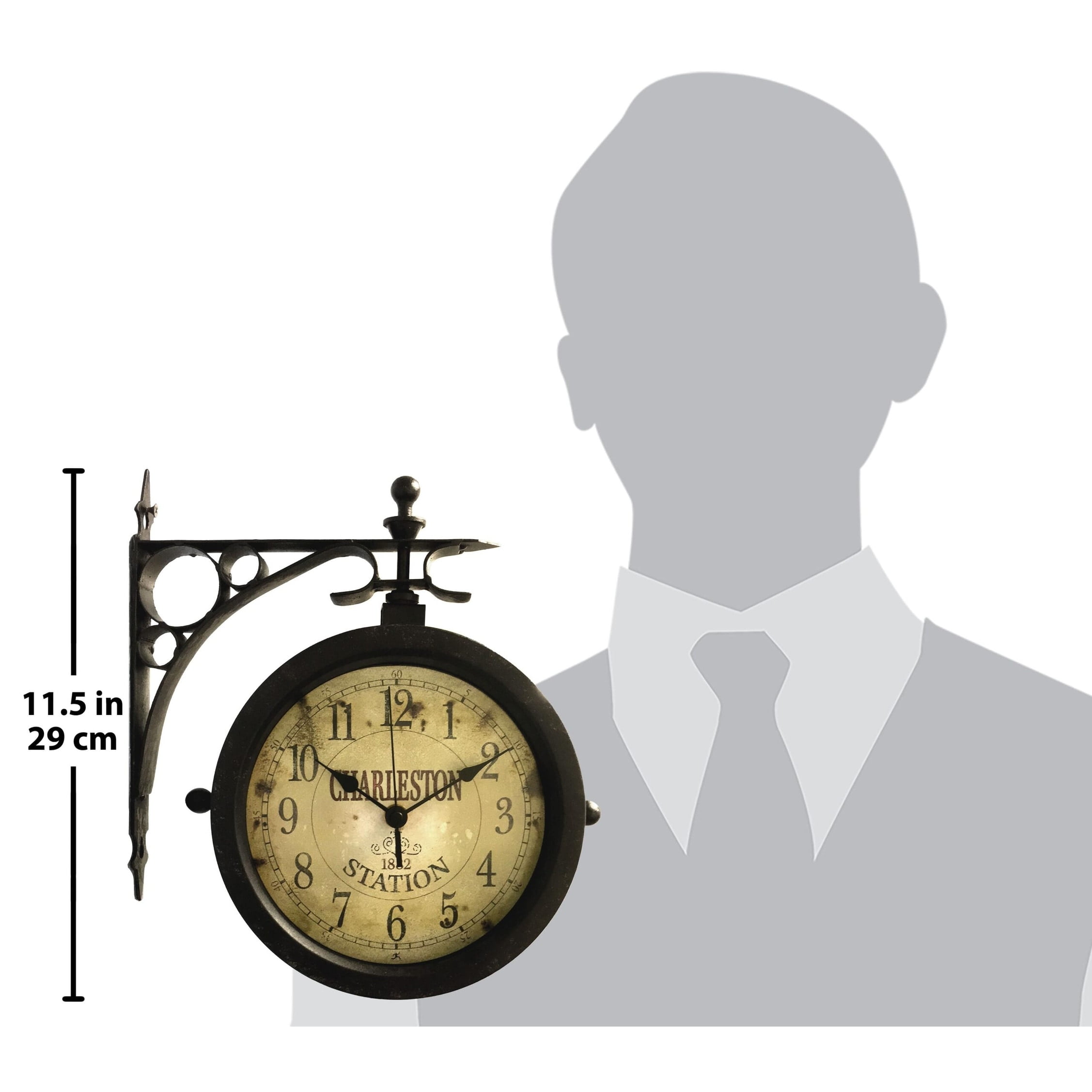 Infinity Instruments 12430Ct-Ruv2 The Charleston Two-Sided Indoor/Outdoor Hanging Clock