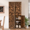 thumbnail image 2 of Tall Bathroom Cabinet with 6 Shelves, Narrow Linen Cabinet with 2 Doors & 1 Drawer, Freestanding Storage Cabinet, for Bathroom, Living Room, Kitchen, Rustic Brown, 2 of 8