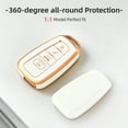 thumbnail image 7 of OFFCURVE Key Fob Cover for 2018-2022 Toyota RAV4 Camry Corolla Avalon C-HR Prius GT86,White Gold, 7 of 7