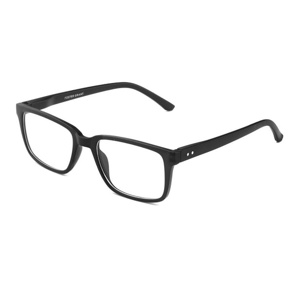 Foster Grant Rectangle Blue Light Reader Eyeglass Black 1.75 Diopter ...