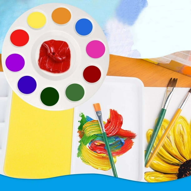 Palettes de bacs à peinture, palettes de peinture en plastique permettant  aux étudiants de peindre sur un projet scolaire ou un cours d'art