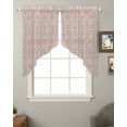 thumbnail image 2 of Orange Boho Swag Valances for Windows, Vintage Southwestern Ethnic Mexican Floral Rod Pocket Sheer Valances for Small Windows, Swag Toppers Light Filtering for Kitchen Living Room 2 Panels 36''x36'', 2 of 6