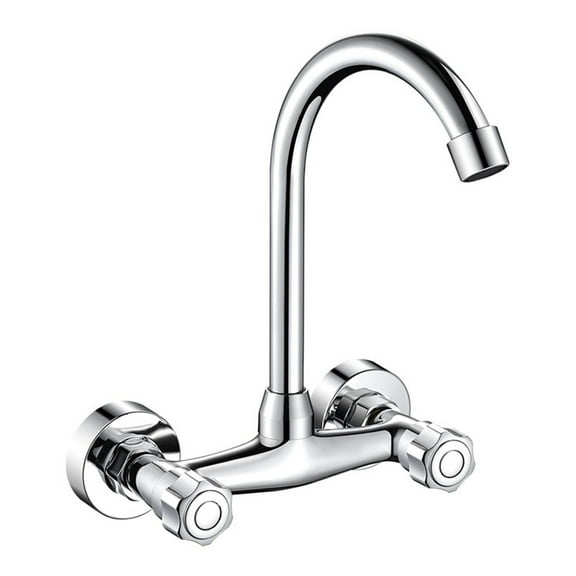 High Pressure Brass Kitchen Sink Faucet Mixer For 360 degree Swivel Double hole