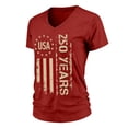 thumbnail image 5 of WEIWEN American Flag Shirts Women 4th of July V Neck Short Sleeve Patriotic T-Shirt for Women Memorial Day Graphic Tee Independence Day Tops Red XXXL, 5 of 5