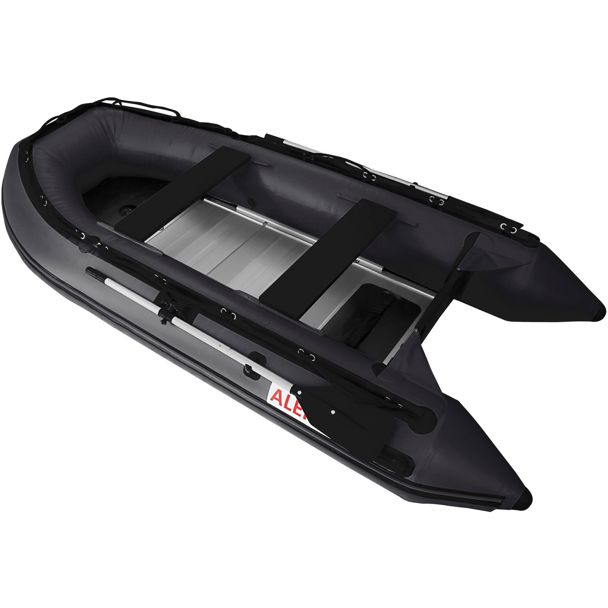 ALEKO Inflatable Boat Aluminum Floor 7 Person 13.8 Feet Black