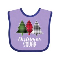 Inktastic Christmas Squad with Plaid Trees Boys or Girls Baby Bib