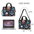 thumbnail image 3 of FORMRS 16" Laptop Bag Carrying Sleeve Case with Handle Travel Shoulder Briefcase, Red Jellyfish, 3 of 8