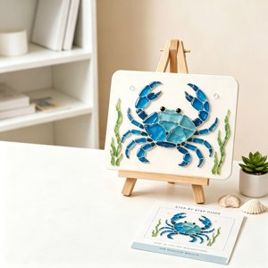 Fareti Sea Glass Art Kit Sea Glass Mosaic Art Kit Ocean-Themed Seaglass Craft Kit F