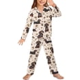 thumbnail image 2 of CONZONE Toddler Girls Pajama Set Long Sleeve Button Down Shirt and Pants Dog Print Soft Sleepwear 2 Piece Pjs Set Size 3-4 Years, 2 of 3