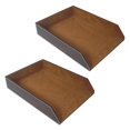 thumbnail image 1 of 2x Pu Leather Collection Letter Tray, Document Desk Organizer,stackable Office File Document Tray H, 1 of 5